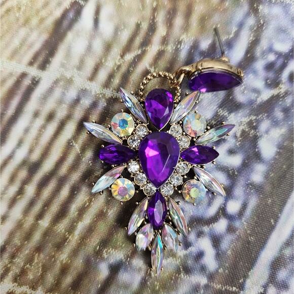 8 Other Reasons Burst Earrings in Pink Purple Multi Crystals - Picture 3 of 5